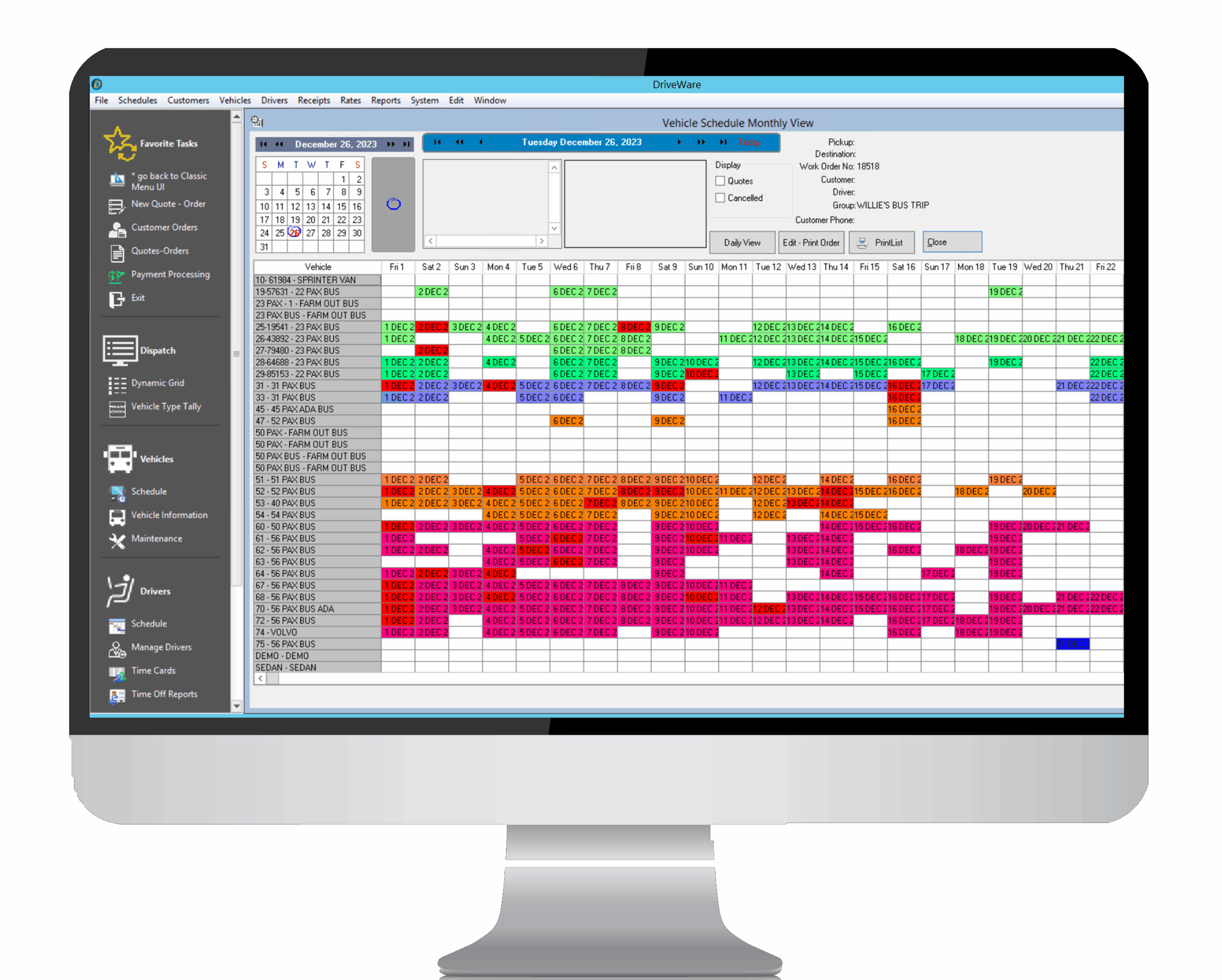 DriveWare_screen DriveWare Motorcoach Software
